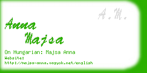 anna majsa business card